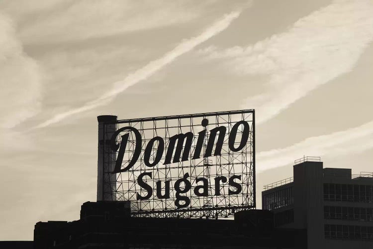 Low angle view of domino sugar sign, Inner Harbor, Baltimore, Maryland, USA