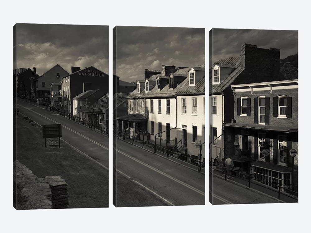 Buildings along a street, High street, Harpers Ferry National Historic Park, Harpers Ferry, West Virginia, USA by Panoramic Images 3-piece Canvas Wall Art