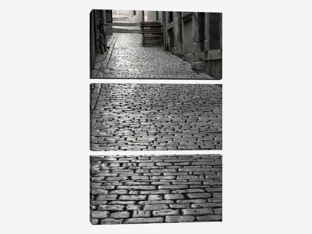 Cobbles street, Rovinj, Istria, Croatia by Panoramic Images 3-piece Canvas Wall Art