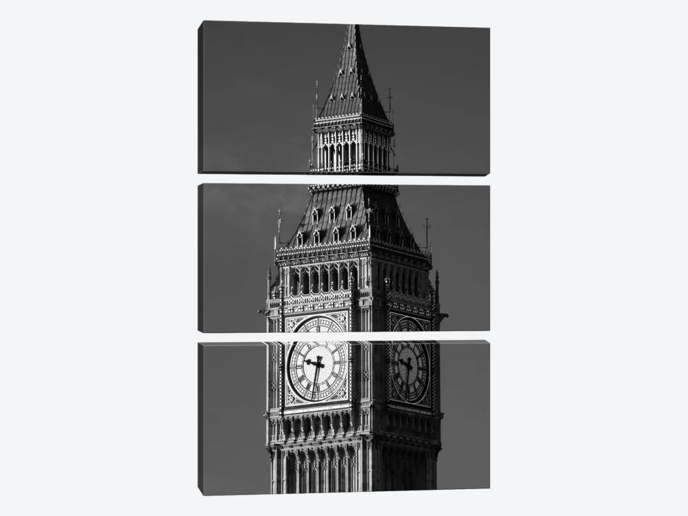 Low angle view of a clock tower, Big Ben, Houses Of Parliament, City Of Westminster, London, England by Panoramic Images 3-piece Canvas Print