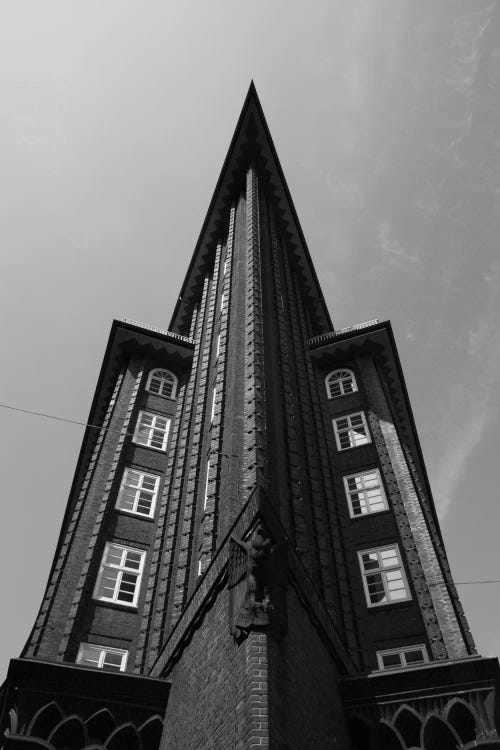 Low angle view of an office building, Chilehaus, Hamburg, Germany