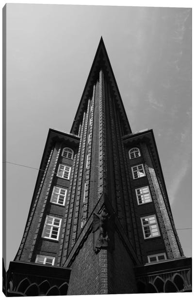 Low angle view of an office building, Chilehaus, Hamburg, Germany Canvas Art Print - Hamburg