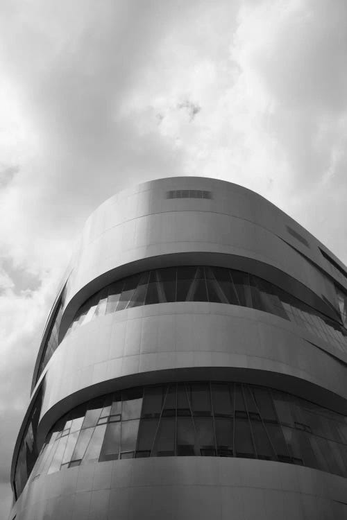 Low angle view of an automotive museum 2, Mercedes-Benz Museum, Stuttgart, Baden-Wurttemberg, Germany