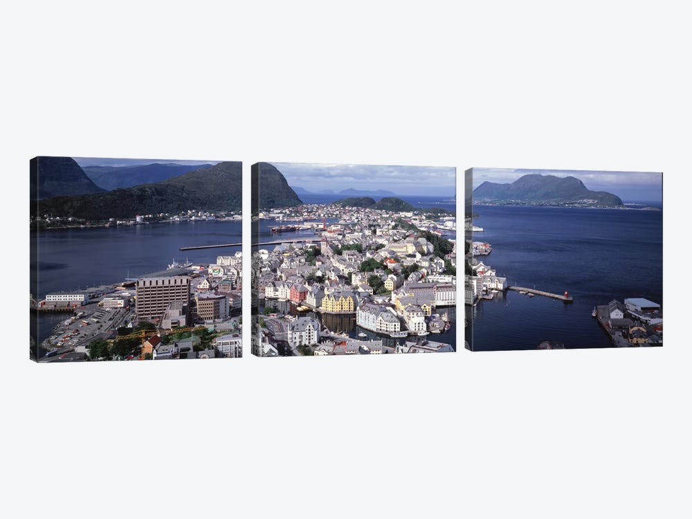 Cityscape Alesund Norway by Panoramic Images 3-piece Canvas Artwork