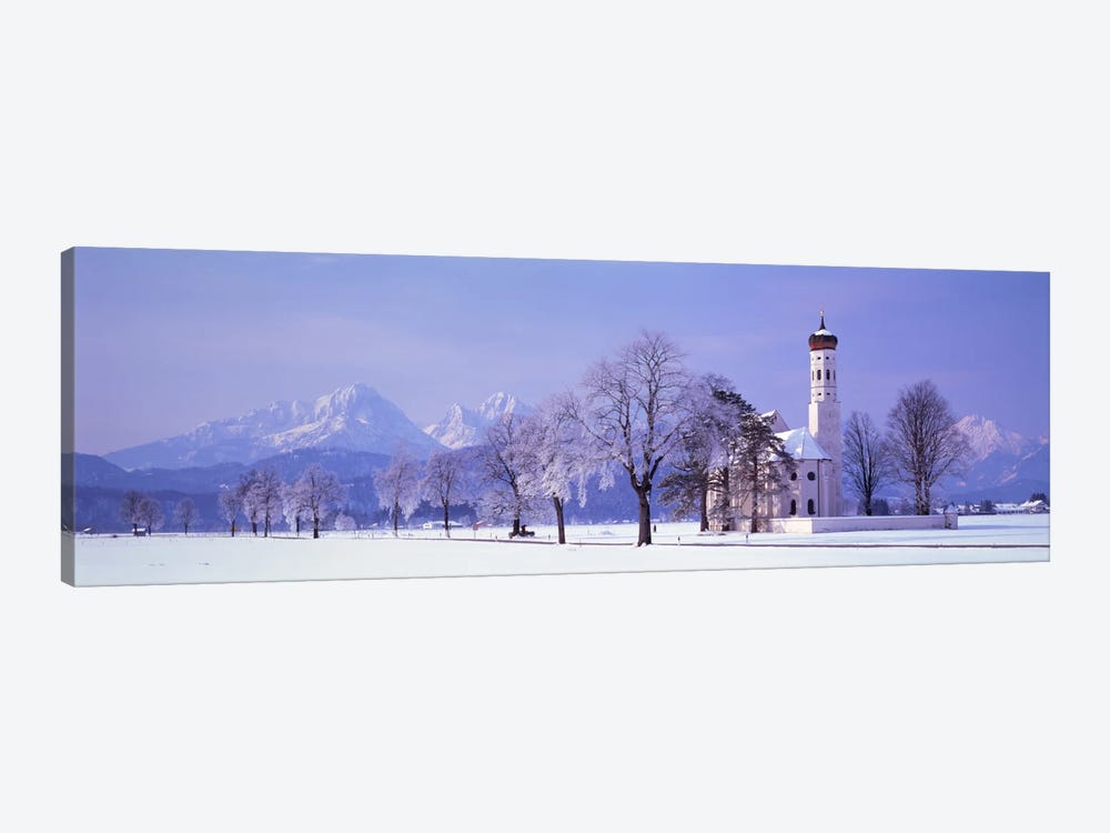 Winter St Coloman Church Schwangau Germany by Panoramic Images 1-piece Canvas Art