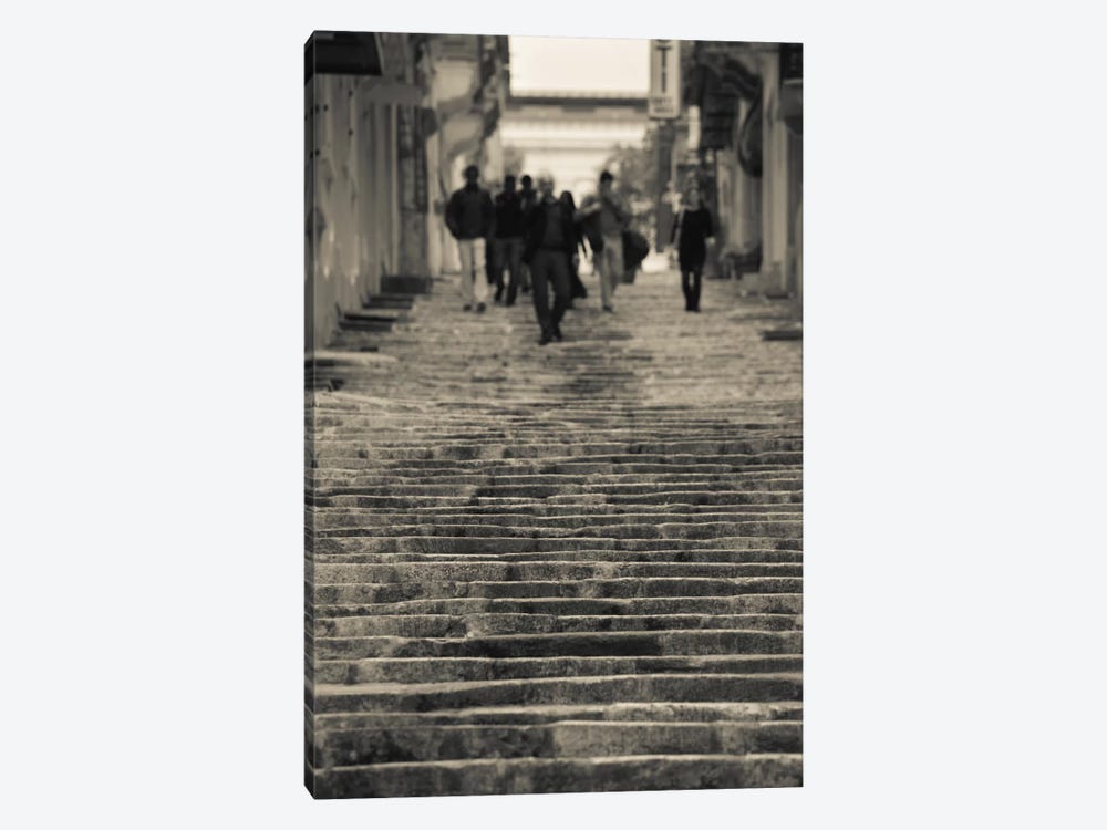 People moving down on steps, Triq Sant-Orsla, Valletta, Malta by Panoramic Images 1-piece Canvas Wall Art