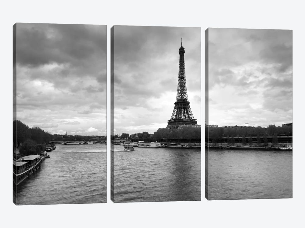 Eiffel Tower from Pont De Bir-Hakeim, Paris, Ile-De-France, France by Panoramic Images 3-piece Canvas Art Print
