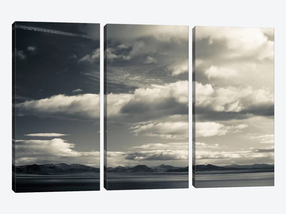Clouds over a lake, Mono Lake, Lee Vining, Mono County, California, USA by Panoramic Images 3-piece Art Print