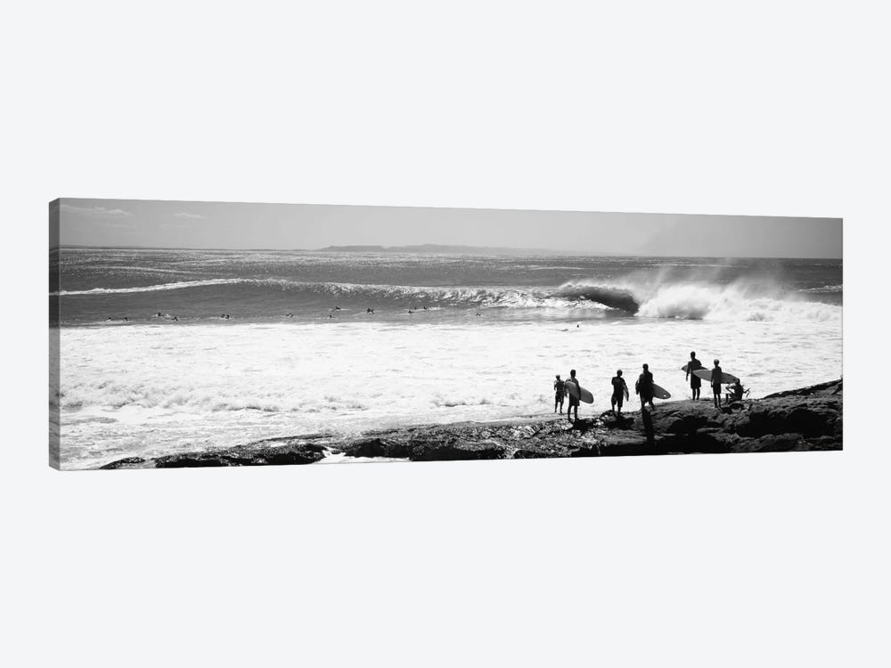 Silhouette of surfers standing on the beach, Australia by Panoramic Images 1-piece Canvas Artwork