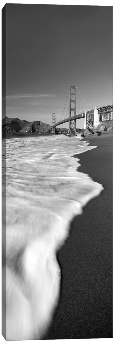 Suspension bridge across a bay, Golden Gate Bridge, San Francisco Bay, San Francisco, California, USA Canvas Art Print - Golden Gate Bridge
