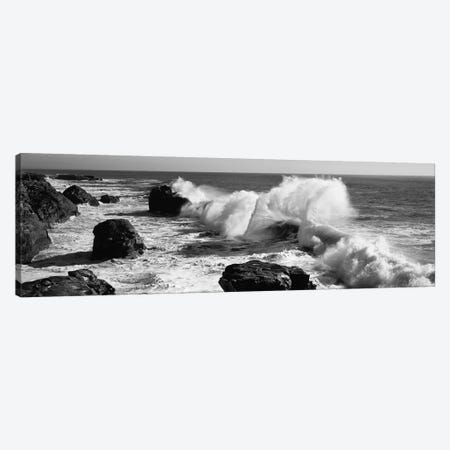 Waves breaking on the coast, Santa Cruz, Santa Cruz County, California, USA Canvas Print #PIM11724} by Panoramic Images Canvas Art Print