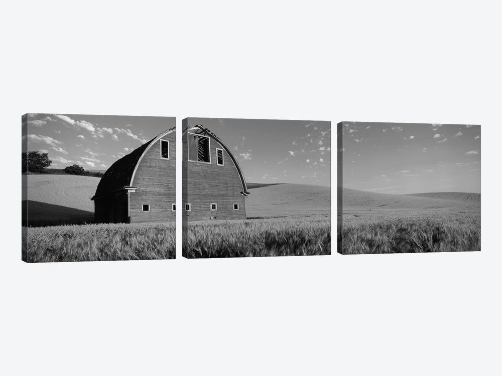 Old barn in a wheat field, Palouse, Whitman County, Washington State, USA by Panoramic Images 3-piece Canvas Art Print