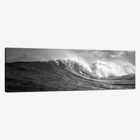 A Lone Surfer In B&W, Maui, Hawaii, USA Canvas Print #PIM11729} by Panoramic Images Canvas Wall Art