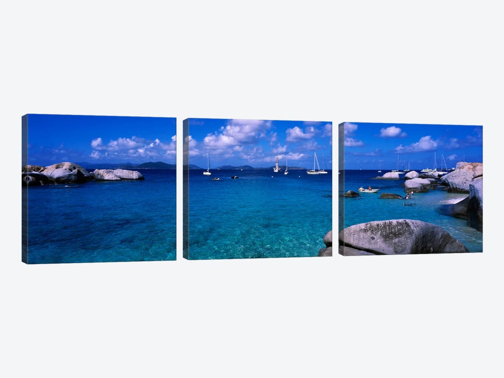 Seascape, The Baths, Virgin Gorda, British Virgin Islands by Panoramic Images 3-piece Canvas Artwork