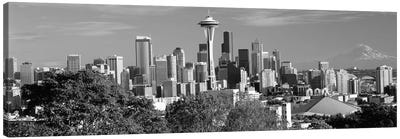 City viewed from Queen Anne Hill, Space Needle, Seattle, King County, Washington State, USA 2010 Canvas Art Print - Seattle Art