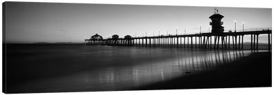 Pier in the sea, Huntington Beach Pier, Huntington Beach, Orange County, California, USA Canvas Art Print - Nautical Scenic Photography