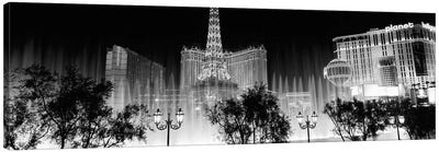 Hotels in a city lit up at night, The Strip, Las Vegas, Nevada, USA Canvas Art Print - Nevada Art