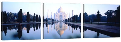 Taj Mahal India Canvas Art Print - 3-Piece Panoramic Art