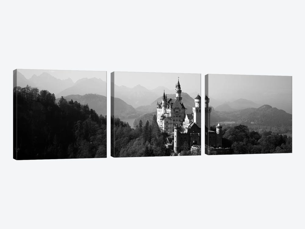 Castle on a hill, Neuschwanstein Castle, Bavaria, Germany by Panoramic Images 3-piece Canvas Print