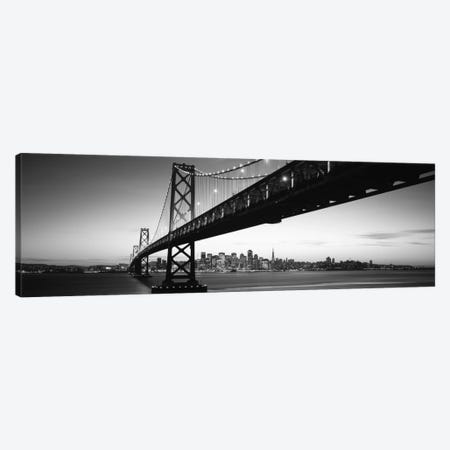 Bridge across a bay with city skyline in the background, Bay Bridge, San Francisco Bay, San Francisco, California, USA #2 Canvas Print #PIM11763} by Panoramic Images Canvas Wall Art
