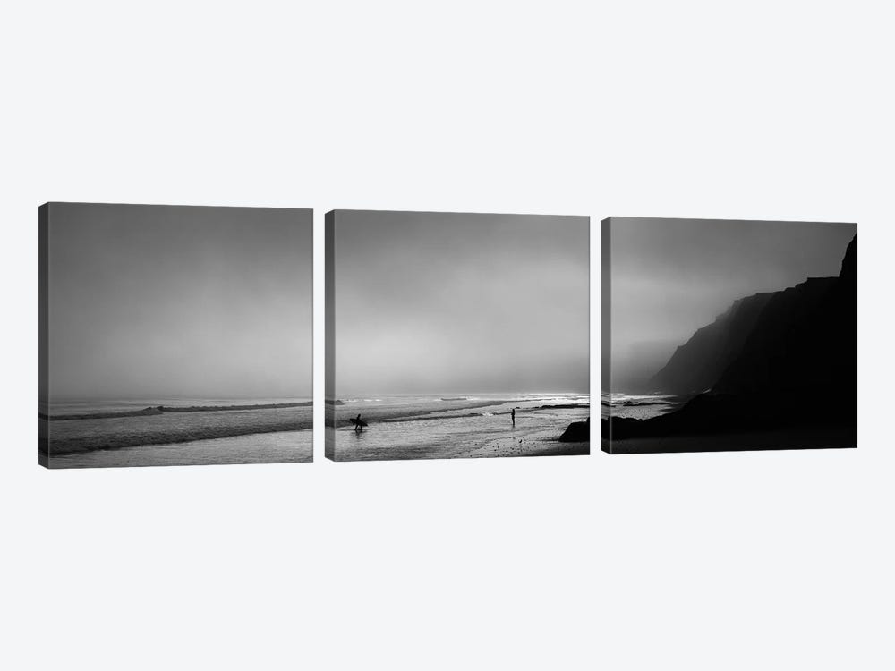 Surfers on the beach, Point Reyes National Seashore, Marin County, California, USA by Panoramic Images 3-piece Art Print