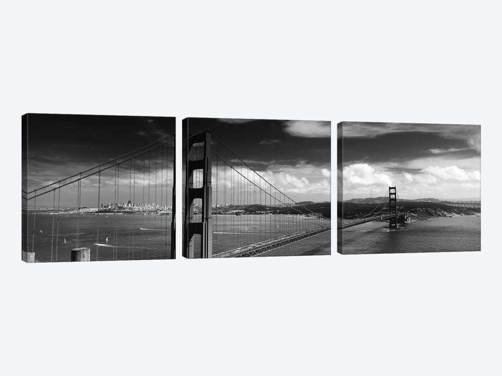 Bridge Over A River, Golden Gate Bridge, San Francisco, California, USA by Panoramic Images 3-piece Canvas Wall Art