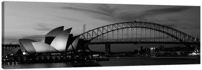 Sydney Harbour In B&W, Sydney, New South Wales, Australia Canvas Art Print - Sydney Harbour Bridge