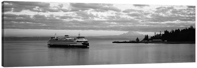 Ferry in the sea, Bainbridge Island, Seattle, Washington State, USA Canvas Art Print - Seattle Art