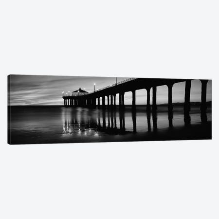 Low angle view of a pier, Manhattan Beach Pier, Manhattan Beach, Los Angeles County, California, USA Canvas Print #PIM11889} by Panoramic Images Canvas Art Print