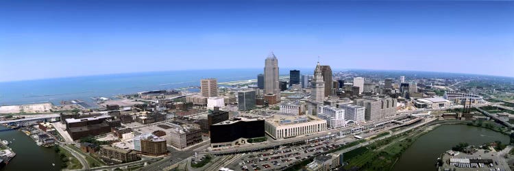 Aerial View Of Buildings In Cleveland, Cuyahoga County, Ohio, USA