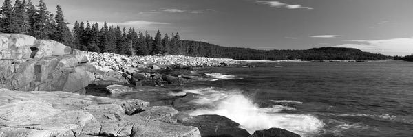 Maine: Waves breaking on rocks at the coast, Acadia National Park, Schoodic Peninsula, Maine, USA by Panoramic Images