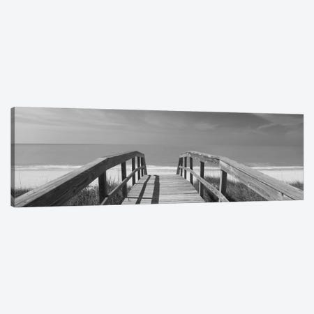 Beachside Boardwalk In B&W, Gasparilla Island, Florida, USA Canvas Print #PIM11911} by Panoramic Images Canvas Art Print