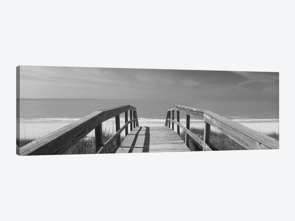 Beachside Boardwalk In B&W, Gasparilla Island, Florida, USA by Panoramic Images 1-piece Canvas Art