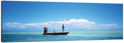 Small Boat Tarpon Fishing, Islamorada, Florida, USA Canvas Art Print - Fishing Art