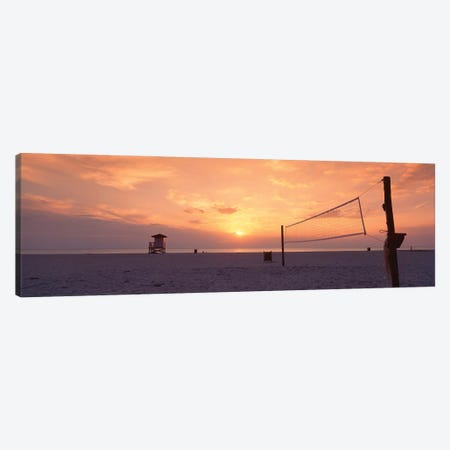 Sunset Over A Beach, Gulf Of Mexico, Venice Beach, Venice, Florida, USA Canvas Print #PIM11955} by Panoramic Images Canvas Art