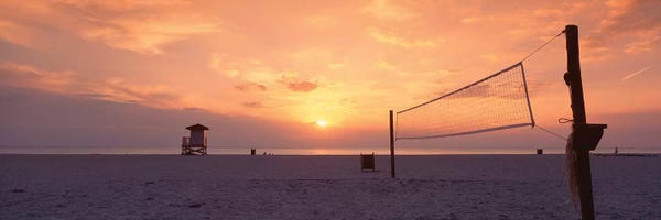 Photography: Sunset Over A Beach, Gulf Of Mexico, Venice Beach, Venice, Florida, USA by Panoramic Images