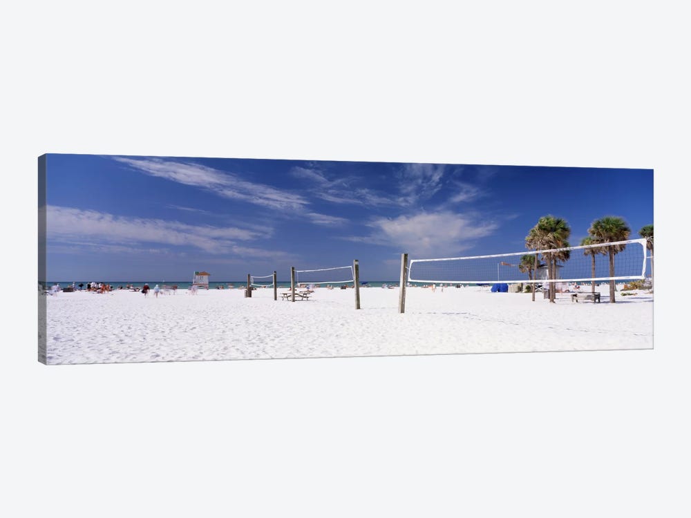 Beach Volleyball Nets, Siesta Beach, Siesta Key, Sarasota County, Florida, USA by Panoramic Images 1-piece Canvas Art Print
