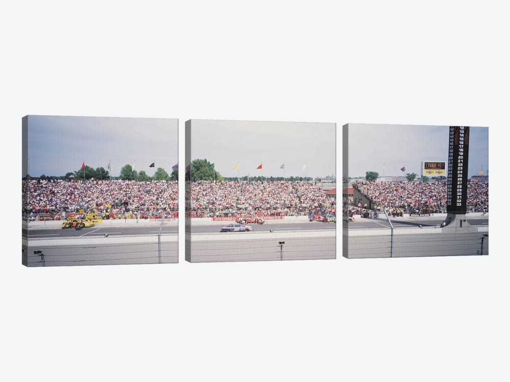 Pit Road, Indianapolis Motor Speedway (The Brickyard), Marion County, Indiana, USA by Panoramic Images 3-piece Canvas Artwork