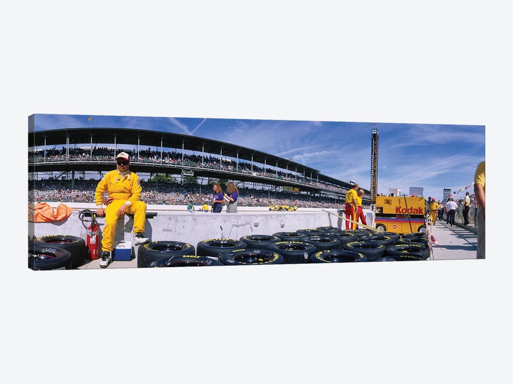 Motor Car Racers Preparing For A Race, Brickyard 400, Indianapolis Motor Speedway, Indianapolis, Indiana, USA by Panoramic Images 1-piece Canvas Wall Art
