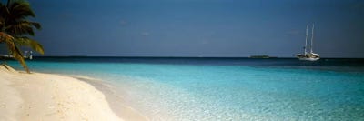 Beach & Boat Scene The Maldives by Panoramic Images canvas print