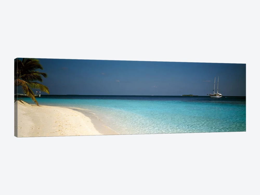 Beach & Boat Scene The Maldives by Panoramic Images 1-piece Canvas Artwork