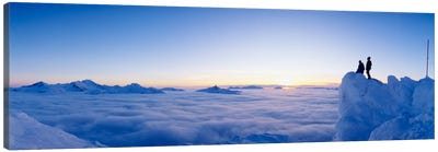 Hikers Admiring A Cloudscape, Whistler Mountain, Whistler, British Columbia, Canada Canvas Art Print - British Columbia Art