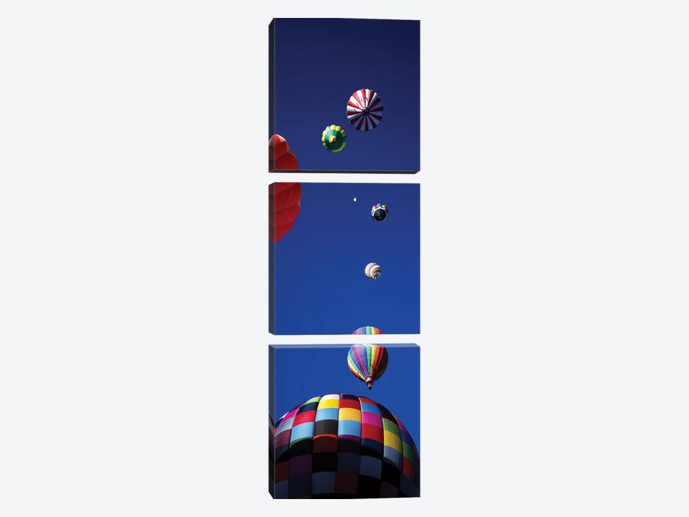 Low angle view of hot air balloons in the sky (vertical), Colorado, USA by Panoramic Images 3-piece Art Print