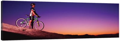 Mountain Biker Slickrock Trail Moab UT Canvas Art Print - Utah Art
