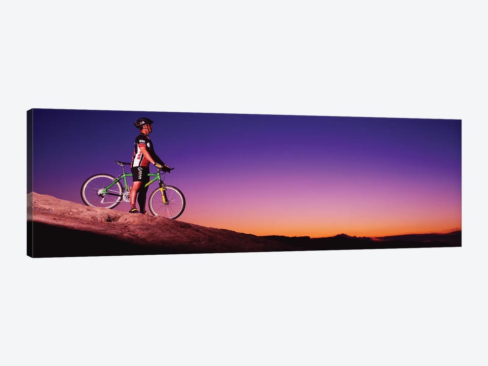Mountain Biker Slickrock Trail Moab UT by Panoramic Images 1-piece Canvas Wall Art