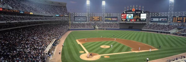 Baseball: Comisky Park from home plate, USA, Illinois, Chicago, White Sox by Panoramic Images