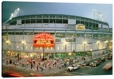 Wrigley Field (From 8/8/88 - The First Night Game That Never Happened), Chicago, Illinois, USA Canvas Art Print - Illinois Art