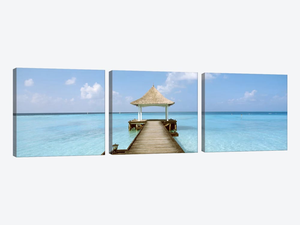 Beach & Pier The Maldives  by Panoramic Images 3-piece Canvas Art