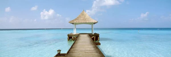Large Coastal Art - Canvas Prints: Beach & Pier The Maldives  by Panoramic Images