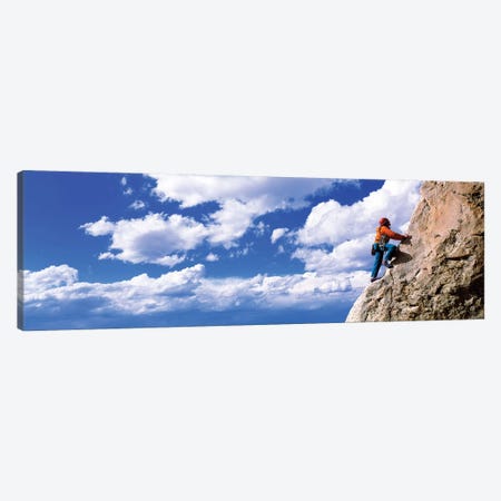 Rock Climbing Grand Teton National Park WY Canvas Print #PIM12070} by Panoramic Images Canvas Wall Art